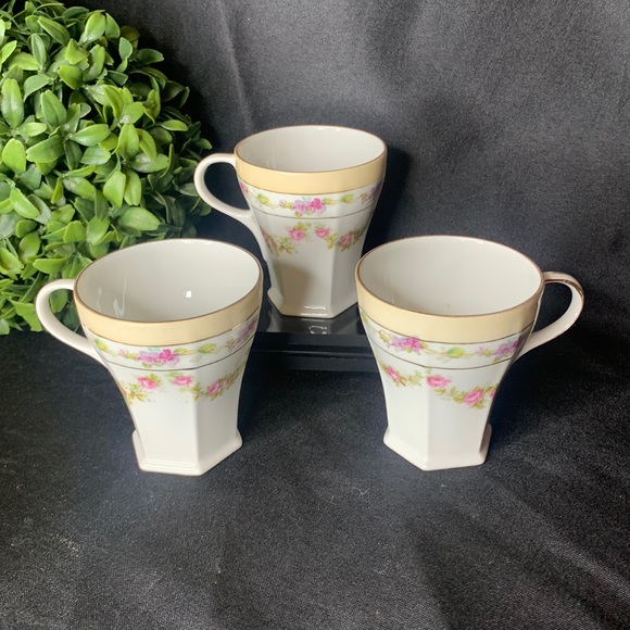 Set of 3 vintage fine china porcelain espresso / demitasse cups / mugs - Picture 1 of 15